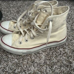 Converse Cream High-Top Sneakers